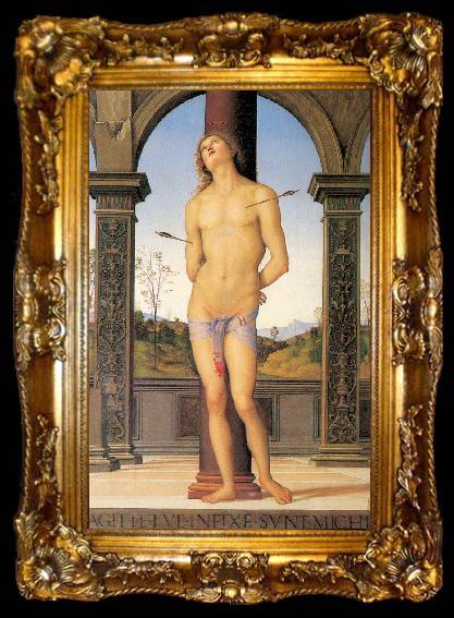 framed  PERUGINO, Pietro Saint Sebastian, ta009-2